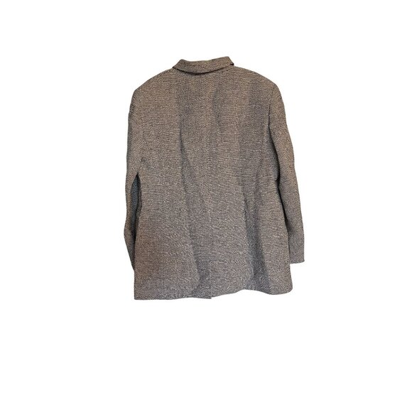 Louis Feraud Textured Coat Woven Design Button-Up Size Large blk Wht - Picture 2 of 10